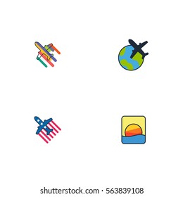 Summer Beach Travel Logo Vector Element Set
