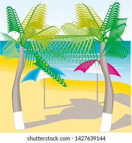 Summer and beach travel Vector illustration
