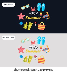 Summer and beach t-shirt design