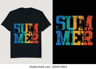 Summer Beach T-shirt design Editable Vector