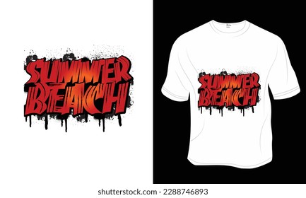 Summer Beach, Summer, Beach T-shirt Design. Ready to print for apparel, poster, and illustration. Modern, simple, lettering.
