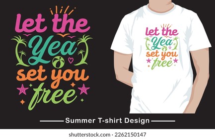 summer beach t-shirt design template.