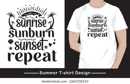 summer beach t-shirt design template.