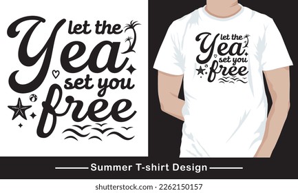 summer beach t-shirt design template.