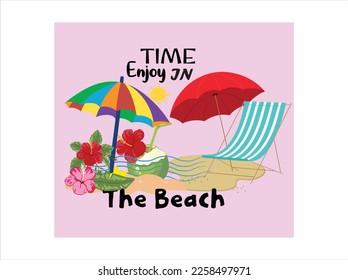 Summer beach t-shirt design. This design can be used on T-Shirts, Hoodies, Mugs, Bags, Phone Cover, Poster Cards, and much more.