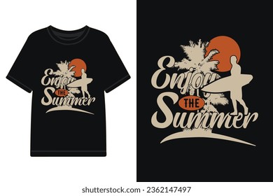 Summer beach t-shirt design vector files, Summer, T-shirt, Typography T-shirt Design, Vector