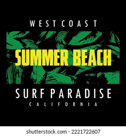 Summer Beach  typography design t-shirt print vector illustration