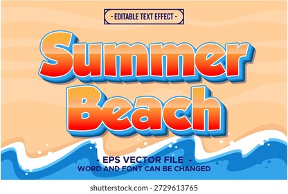 Summer beach typography premium editable text effect