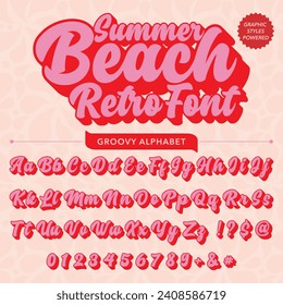 summer beach typography retro Font template