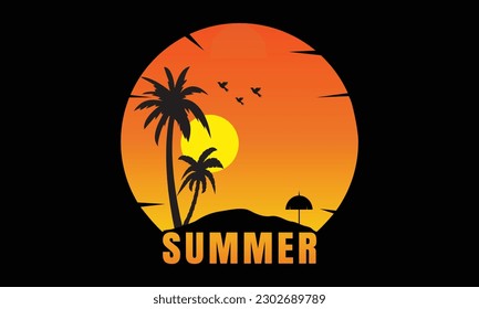 Summer Beach Typography T-shirt Design