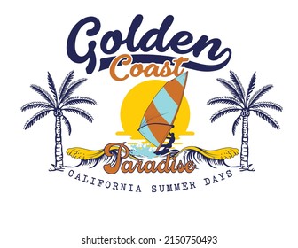 summer beach typography vector design