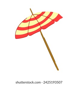 summer beach umbrella cartoon. sun sea, parasol holiday, chair sand summer beach umbrella sign. isolated symbol vector illustration
