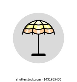 Summer beach umbrella icon vector