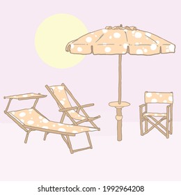 Summer beach umbrella sun pois