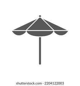 Summer Beach umbrella, Sun protective colorful umbrella symbol of a holiday in sea for infographic, website or app. parasol, relax, vacation, icon. Vector illustration filled outline style EPS10