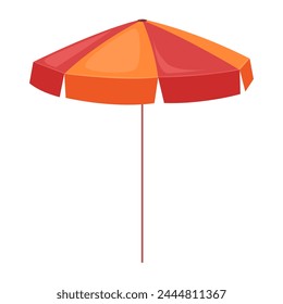 Summer beach umbrella. Beach sunbathing tools, sea holiday instrument cartoon vector illustration