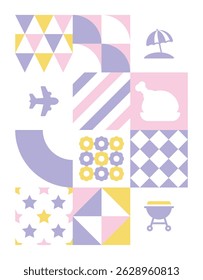 Summer beach vacation background geometric