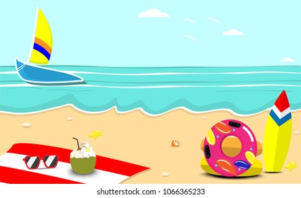 summer beach, vacation concept