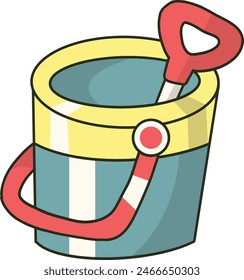 Summer Beach Vacation Element. with Trendy Cartoon Design.