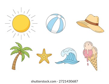 Ilustración de Elementos de vacaciones de verano
