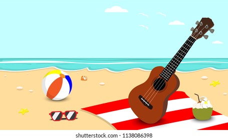 summer beach, vacation or holiday concept