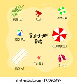 Summer Beach Vacation Icon Set