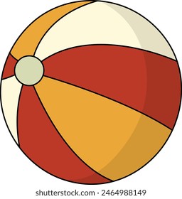 Summer Beach Vacation Icon. Vector Illustration in Cartoon Design.