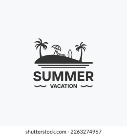 summer beach vacation logo design