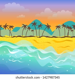 Summer beach vacation palm ocean tropical