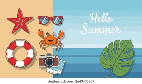 Summer Beach Vacation and Relaxation Awaits With Starfish and Sunny Day Activities