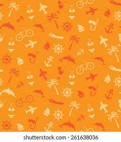 summer beach and vacation seamless pattern, Pattern Swatches, vector, Endless texture can be used for wallpaper, pattern fills, web page,background,surface