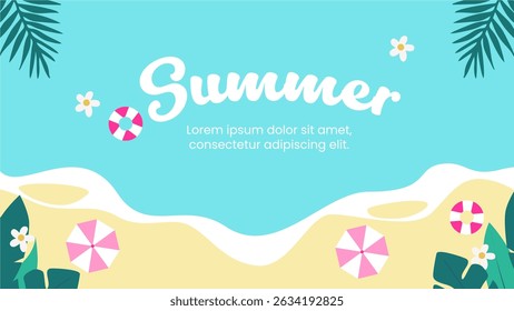 Summer Beach Vacation Tropical Paradise, Sun, Sand, and Fun. Good for Promotion