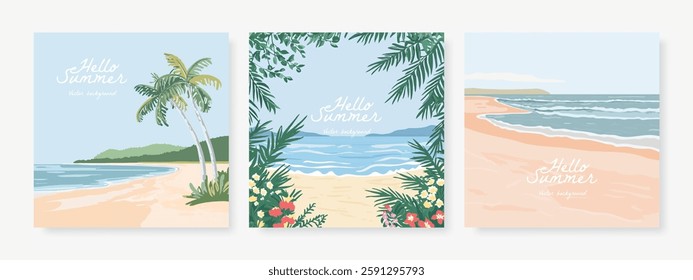 Summer Beach Vacation Vector Background vector illustration