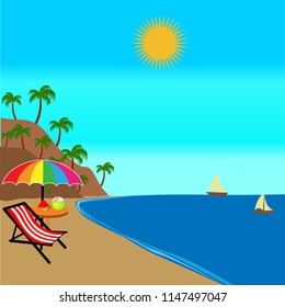 Summer In The Beach Vector