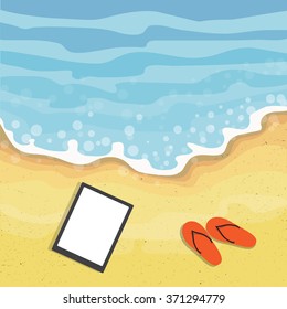Summer beach vector background.