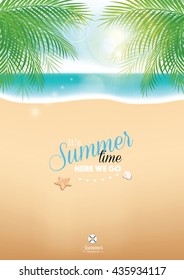 Summer beach vector background with copy space
