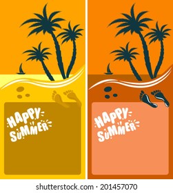Summer beach vector banner set