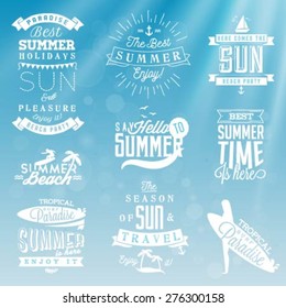 Summer Beach Vector Calligraphy Design Elements in Vintage style