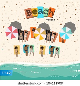 Summer beach vector eps10 image.