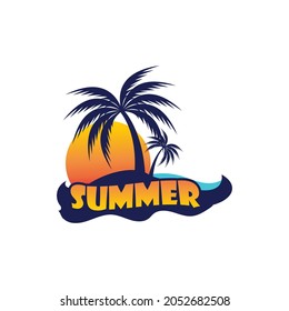 Summer beach Vector icon design illustration Template