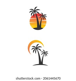 Summer beach Vector icon design illustration Template