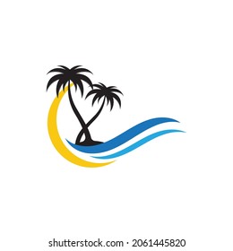Summer beach Vector icon design illustration Template