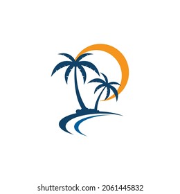 Summer beach Vector icon design illustration Template