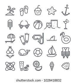 Summer and beach vector icon set1