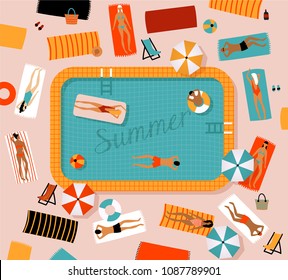 Summer beach vector illustration