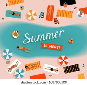 Summer beach vector illustration