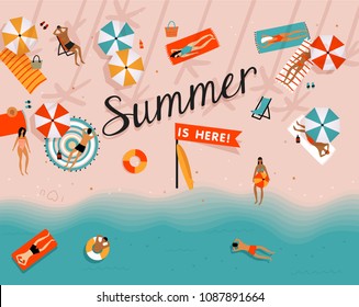Summer beach vector illustration