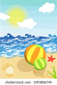 summer in the beach. vector illustration