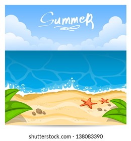 Summer beach. Vector illustration