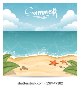 Summer beach. Vector illustration